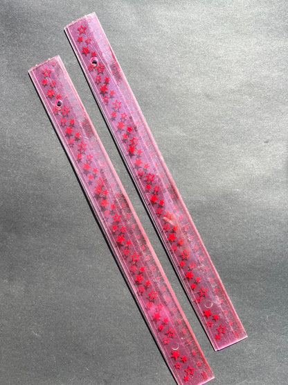 1980s Pink Star 30cm Ruler