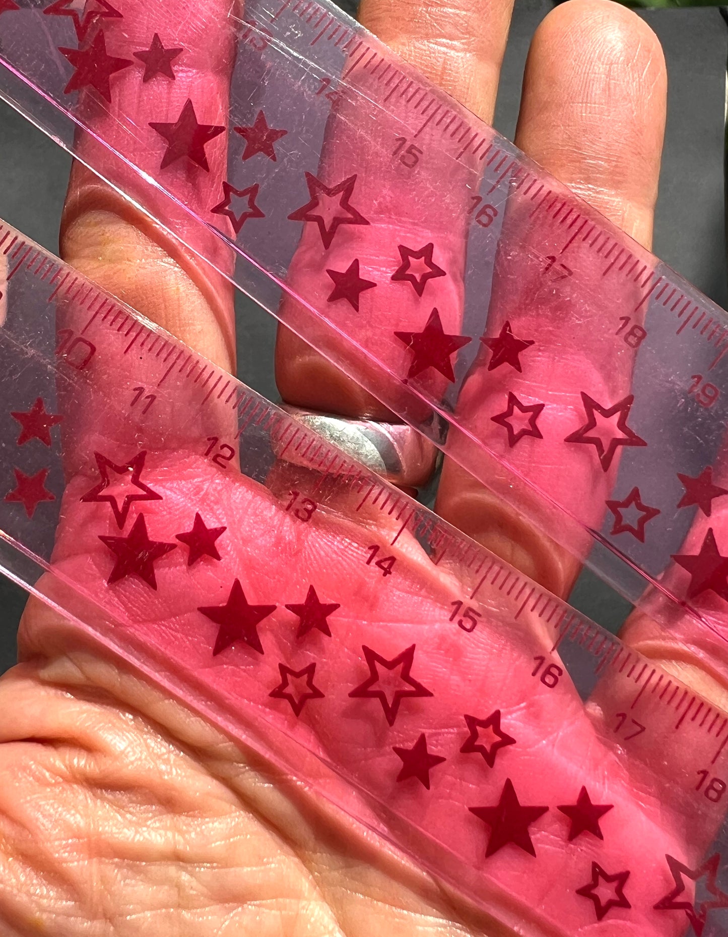 1980s Pink Star 30cm Ruler