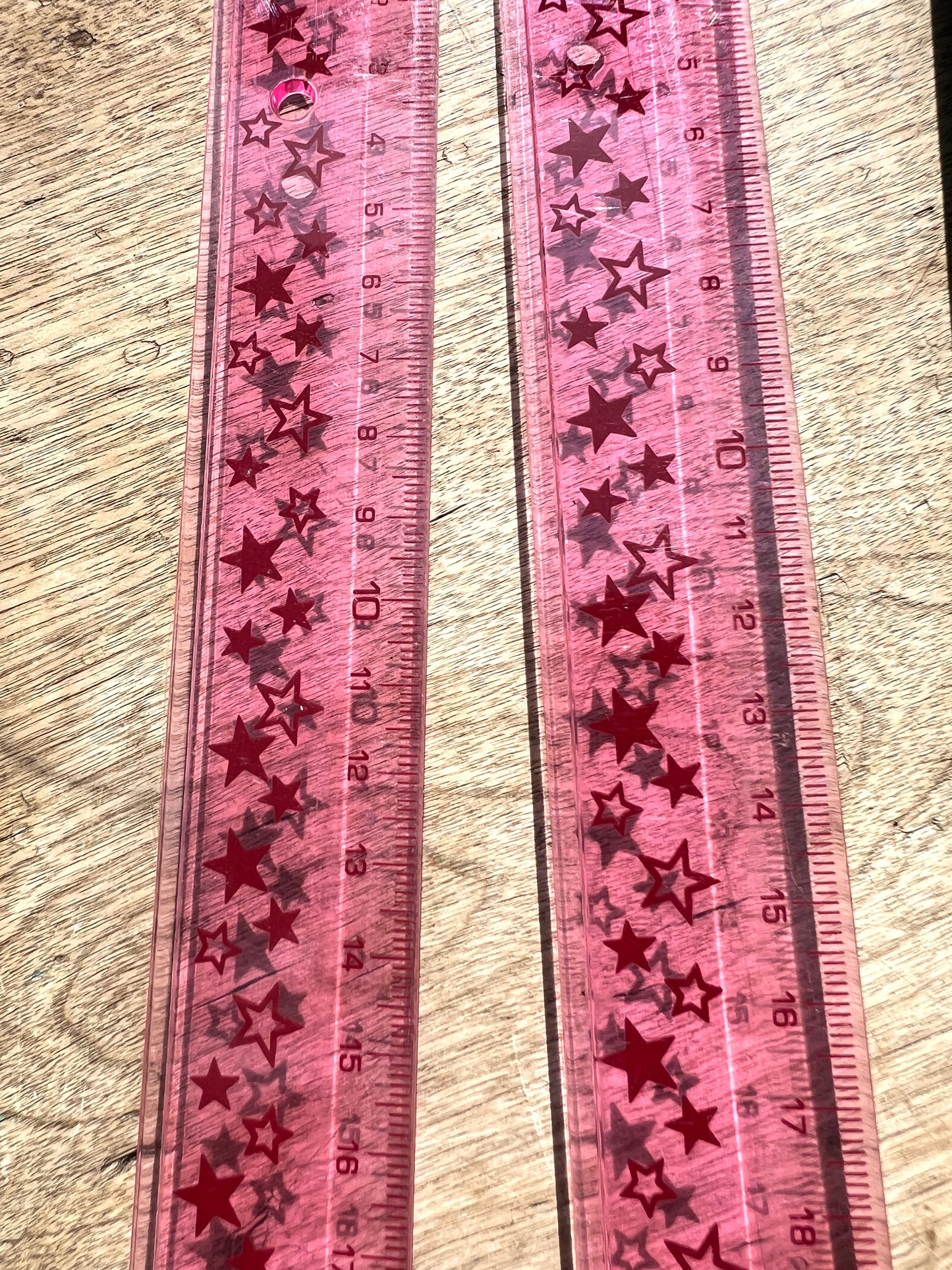 1980s Pink Star 30cm Ruler