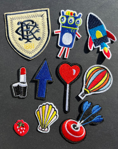 Job Lot of 10 Assorted Iron-On Appliques / Patches (2)