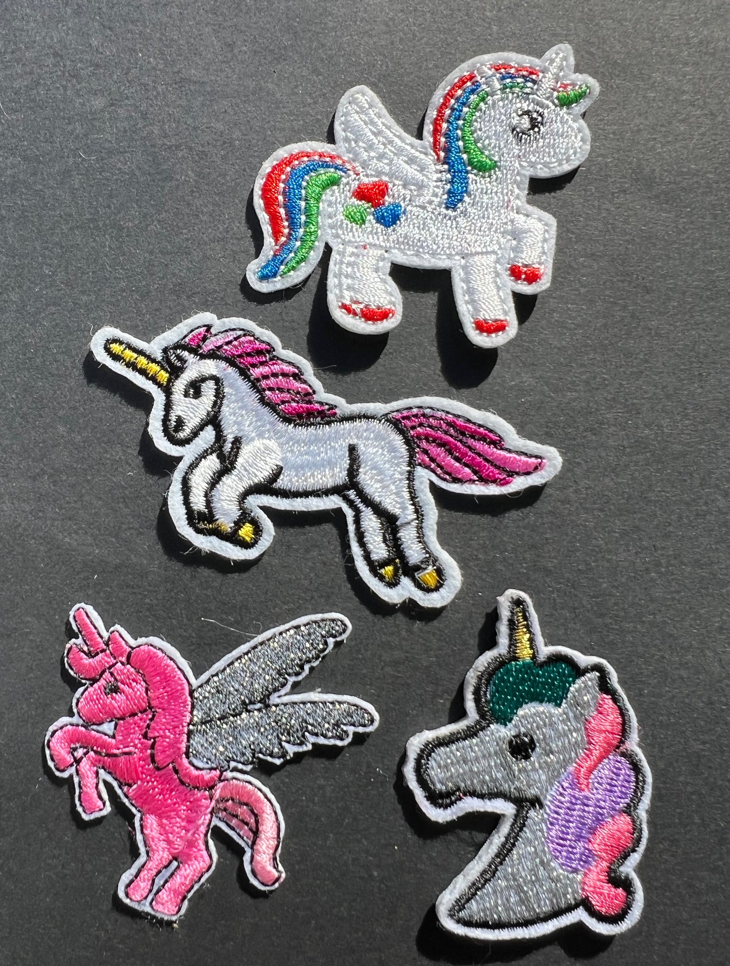 Job Lot of 4 Assorted Unicorns Iron-On Appliques / Patches (10)