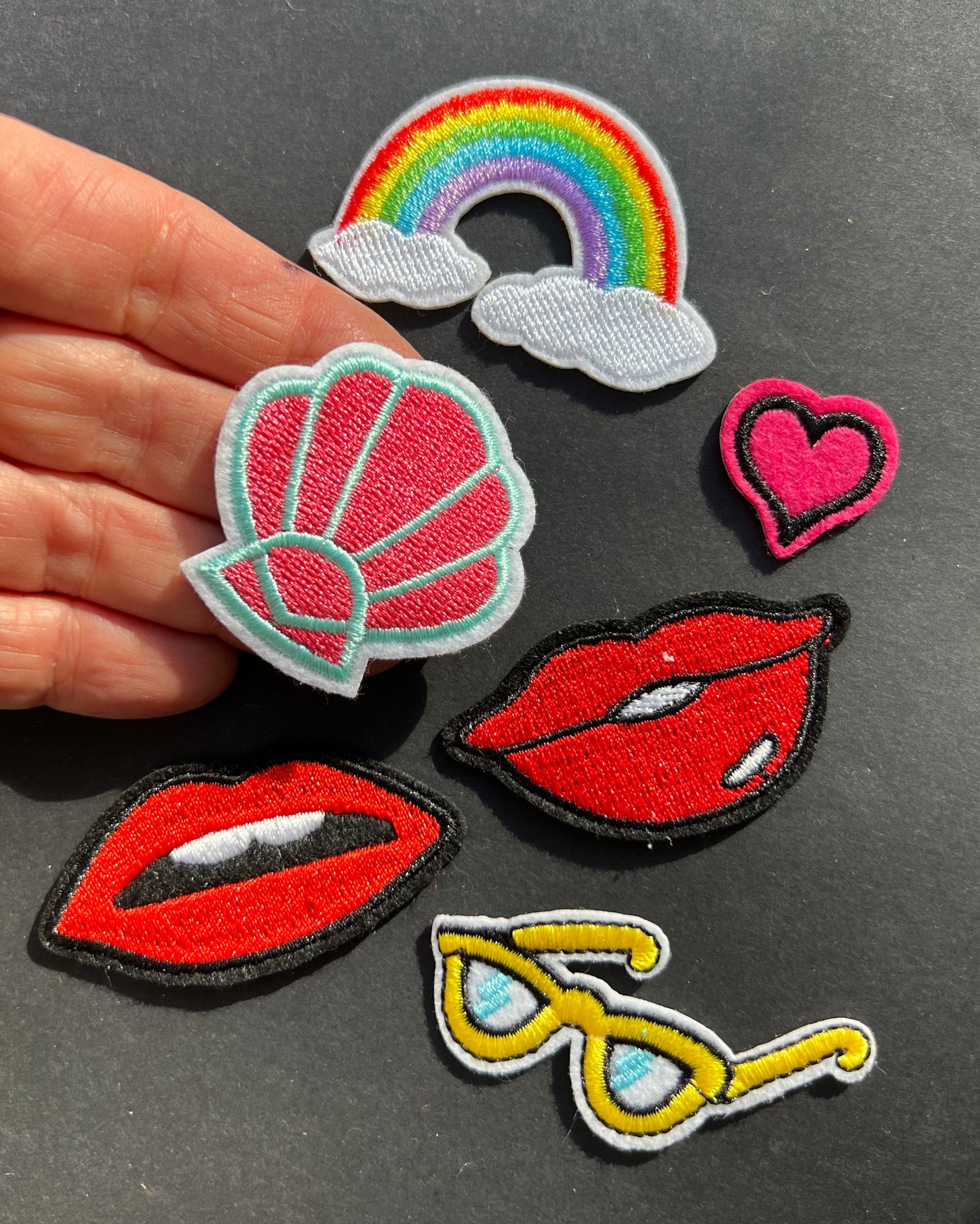 Job Lot of 6 Assorted Iron-On Appliques / Patches (1)