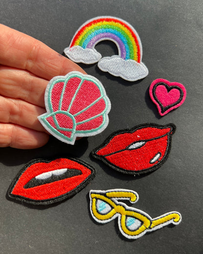 Job Lot of 6 Assorted Iron-On Appliques / Patches (1)