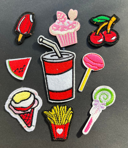 Job Lot of 9 Snacks and Sweets Iron-On Appliques / Patches (12)