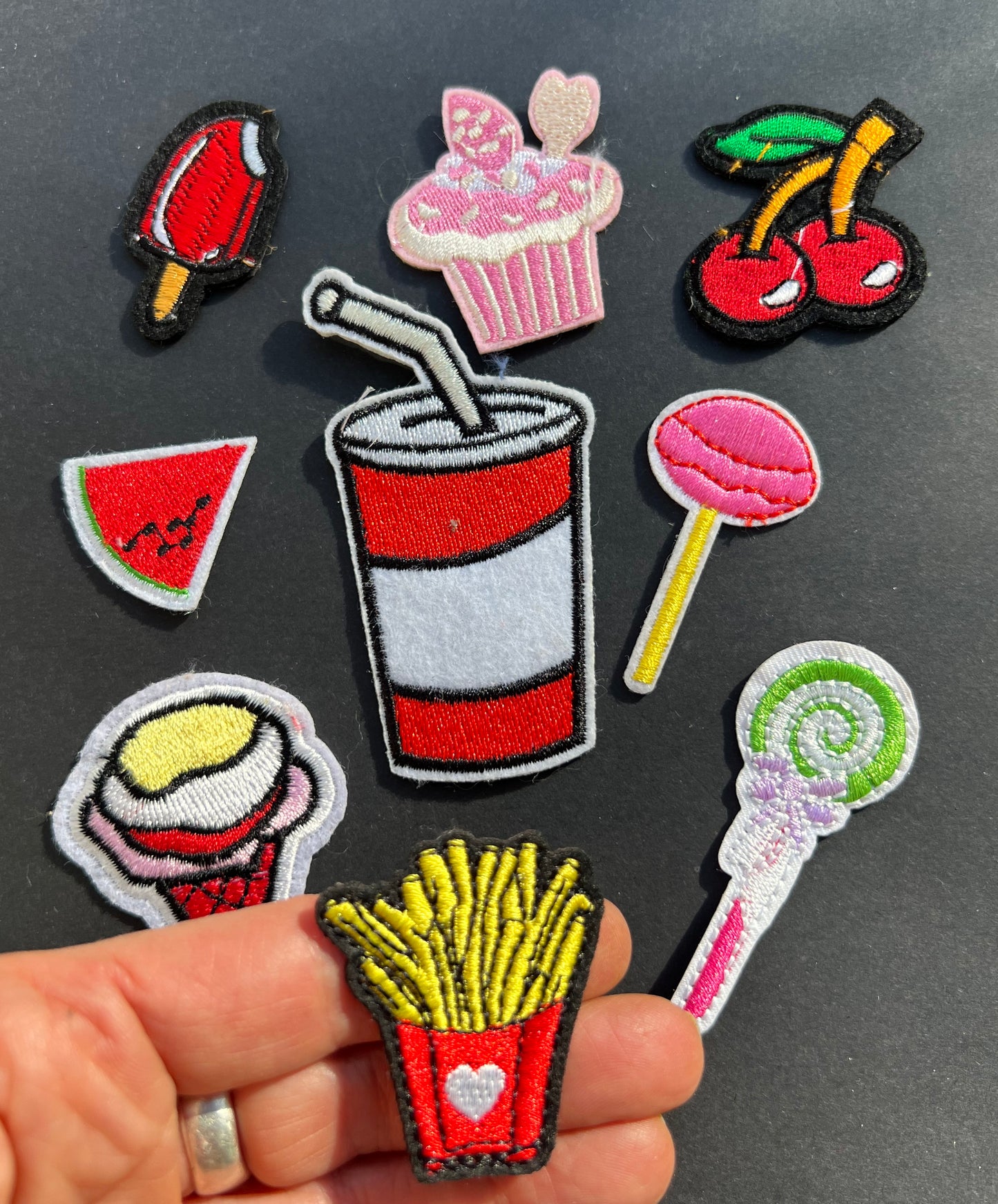 Job Lot of 9 Snacks and Sweets Iron-On Appliques / Patches (12)