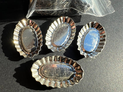 50 Vintage 3cm Tin Dishes - odd bit of tarnish