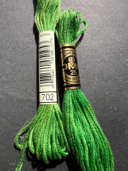 8m of  DMC 100% Cotton  Green Embroidery Thread - Choice of 7 Greens