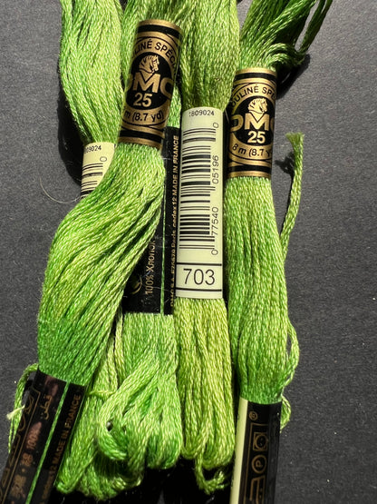 8m of  DMC 100% Cotton  Green Embroidery Thread - Choice of 7 Greens