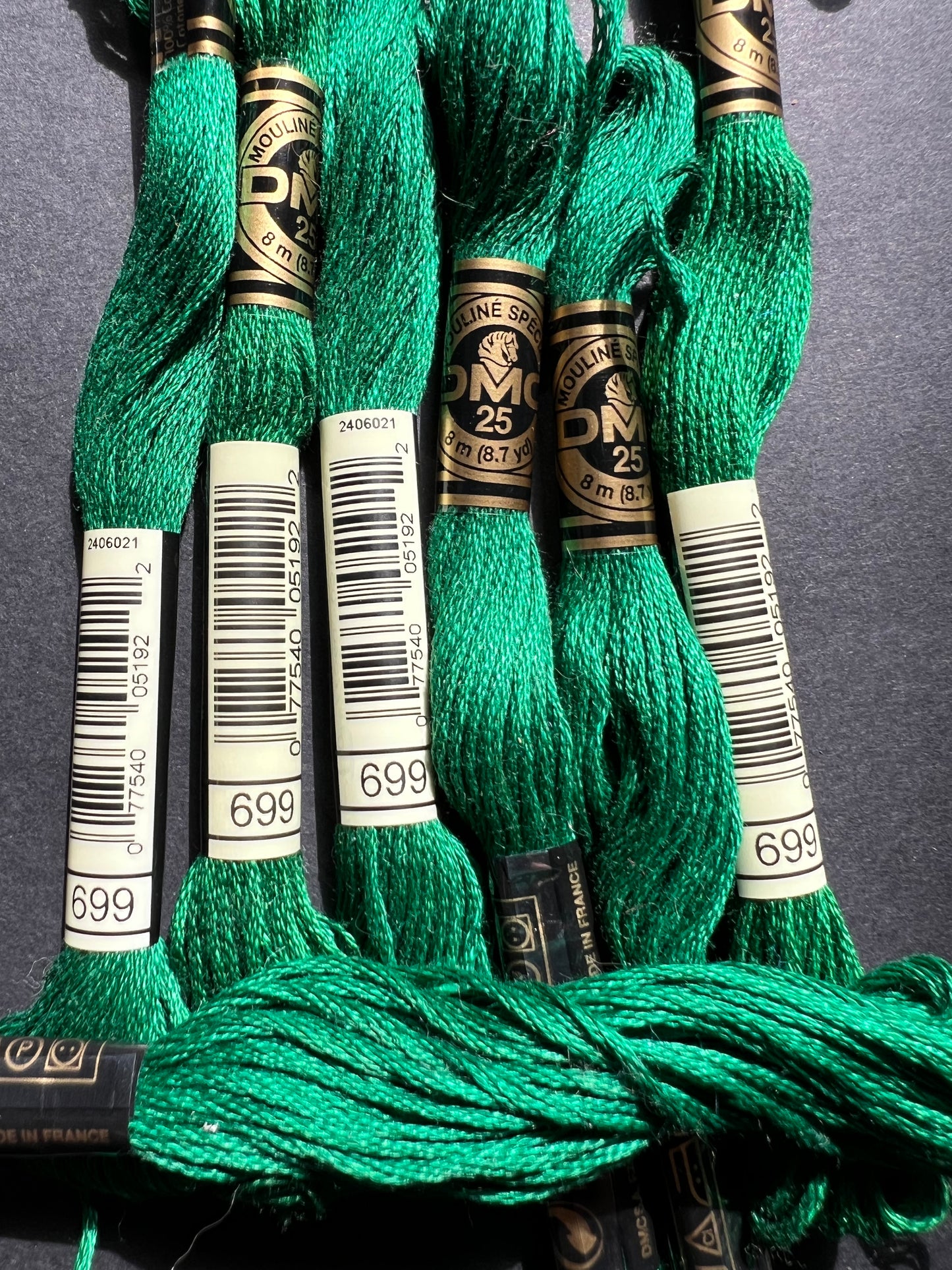 8m of  DMC 100% Cotton  Green Embroidery Thread - Choice of 7 Greens