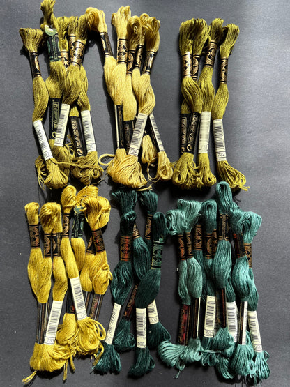 8m of  DMC 100% Cotton Embroidery Thread - Choice of 7 Greens and Blues