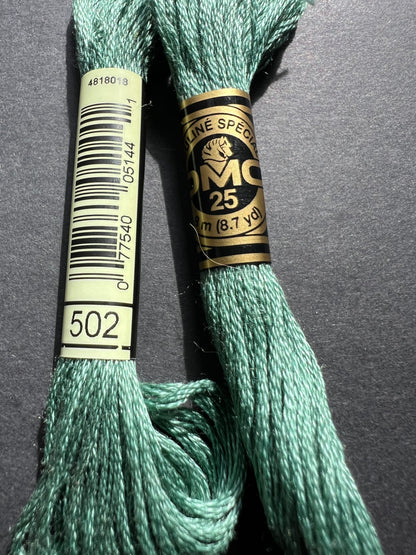 8m of  DMC 100% Cotton Embroidery Thread - Choice of 7 Greens and Blues