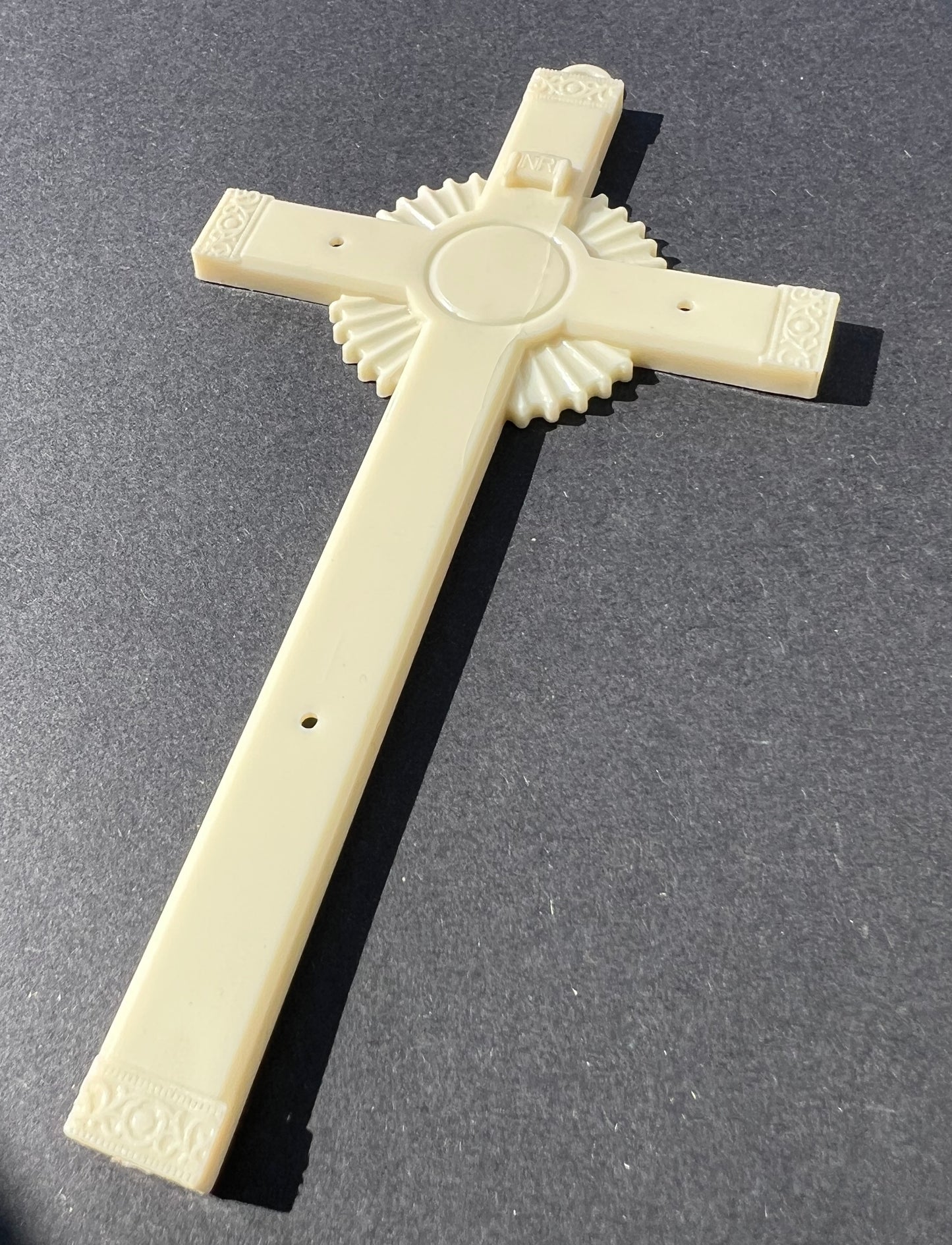Vintage Ornate  Plastic Crucifix and Angel