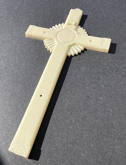Vintage Ornate  Plastic Crucifix and Angel