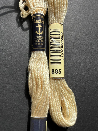8m of ANCHOR  100% Cotton Embroidery Thread - Choice of 4 Blues or Cream