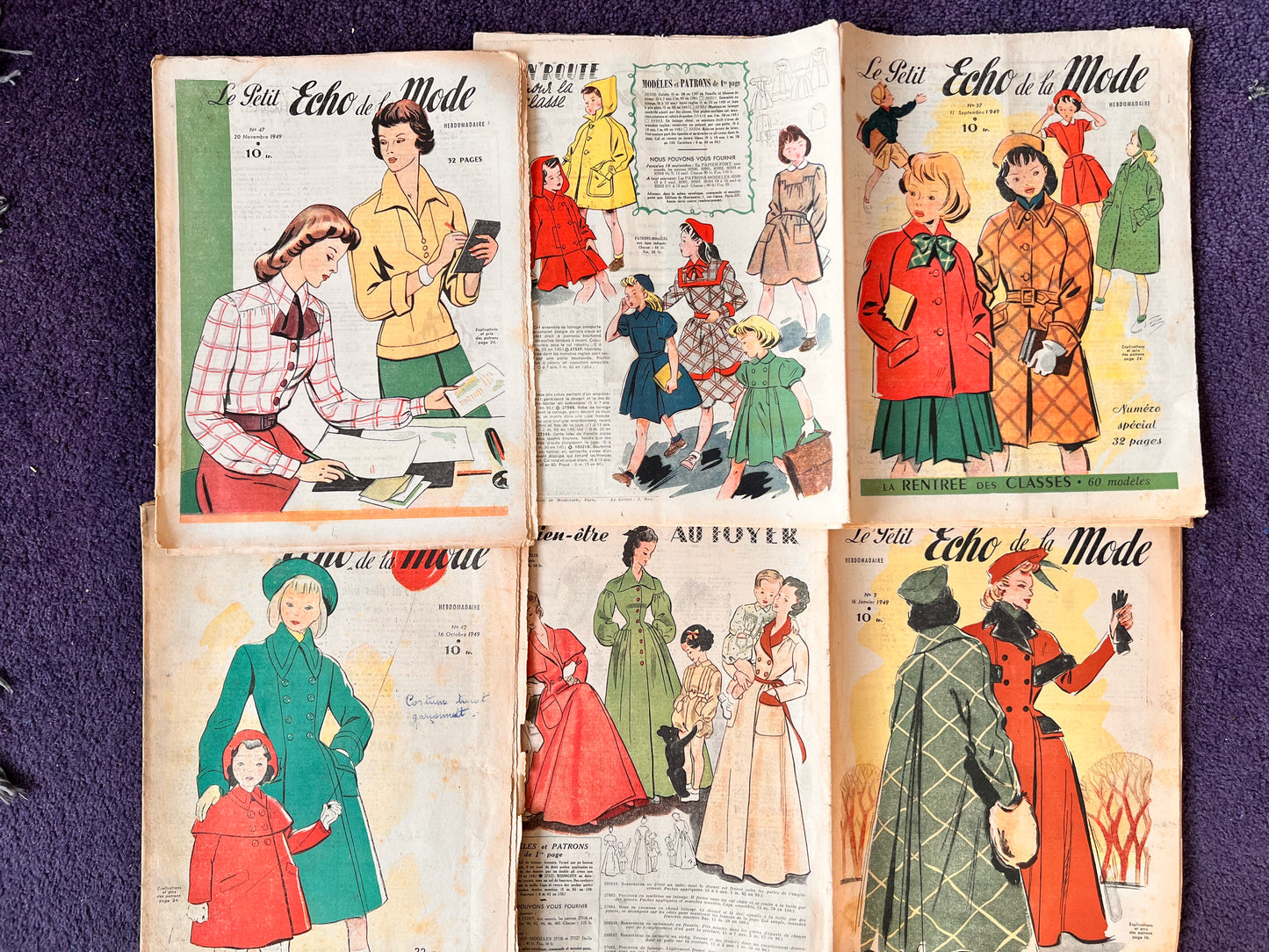 4 Part Copies of 1949 French Le Petit Echo de la Mode