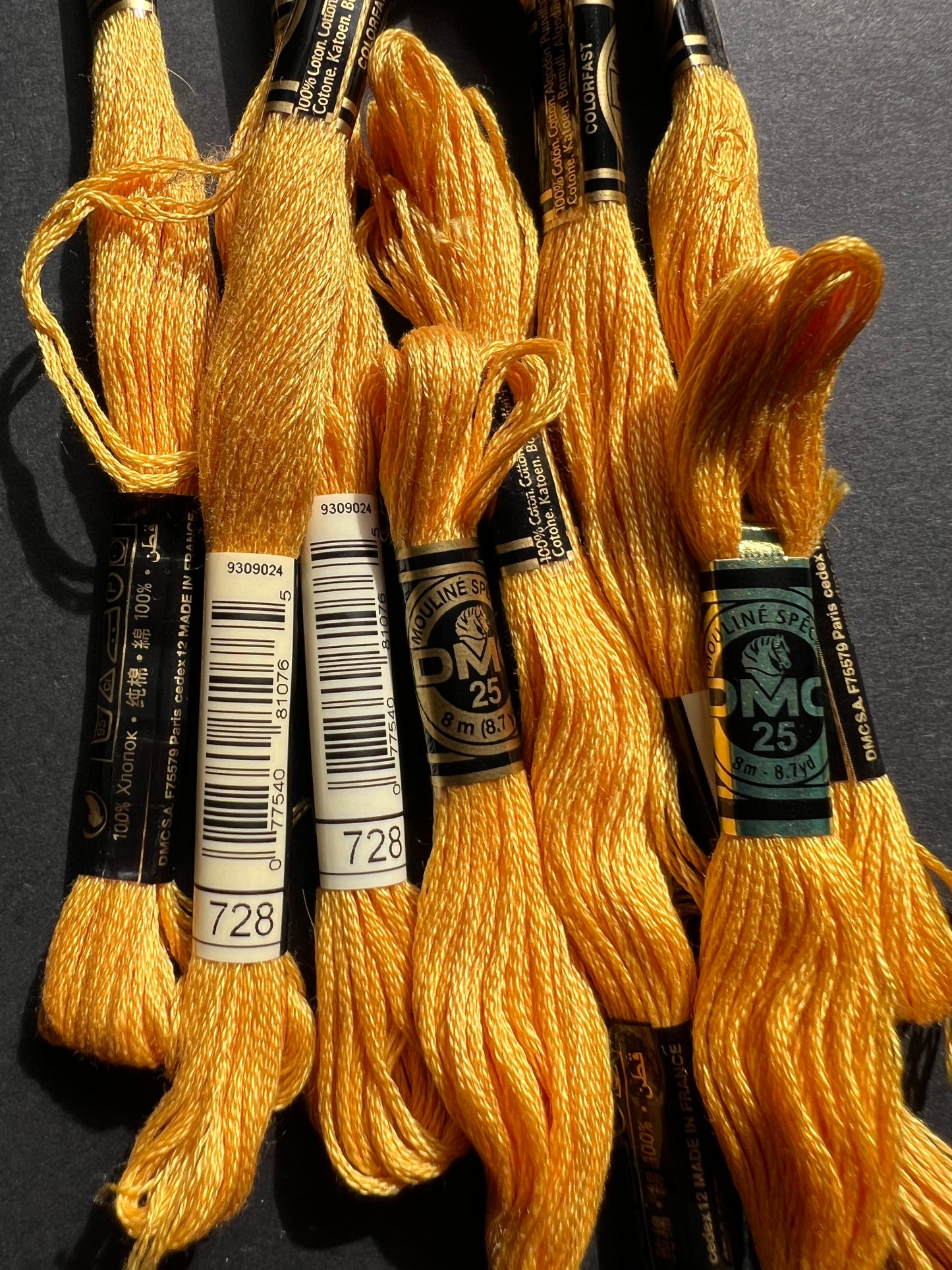 8m of DMC 100% Cotton Embroidery Thread - Choice of 8 Pinks & Oranges