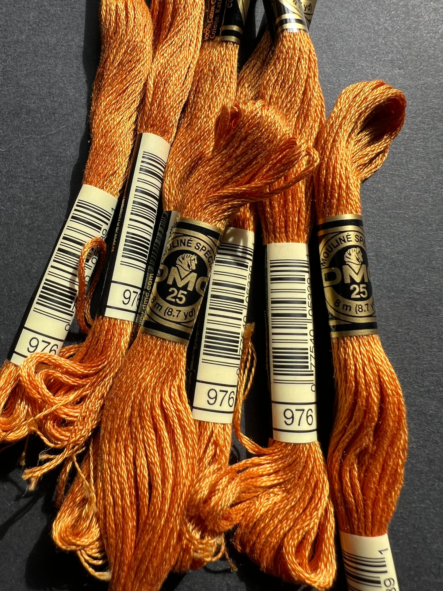 8m of DMC 100% Cotton Embroidery Thread - Choice of 8 Pinks & Oranges