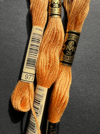 8m of DMC 100% Cotton Embroidery Thread - Choice of 8 Pinks & Oranges