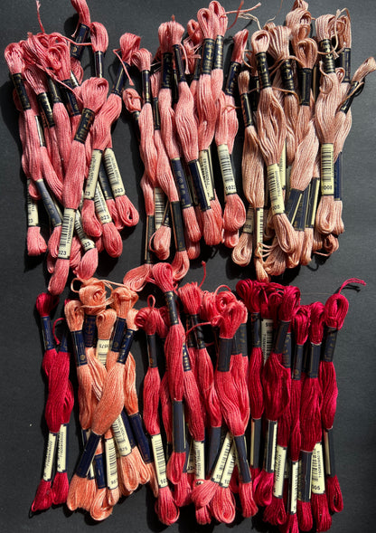 8m of ANCHOR 100% Cotton Embroidery Thread - Choice of 7 Pinks & Reds