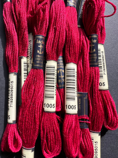 8m of ANCHOR 100% Cotton Embroidery Thread - Choice of 7 Pinks & Reds