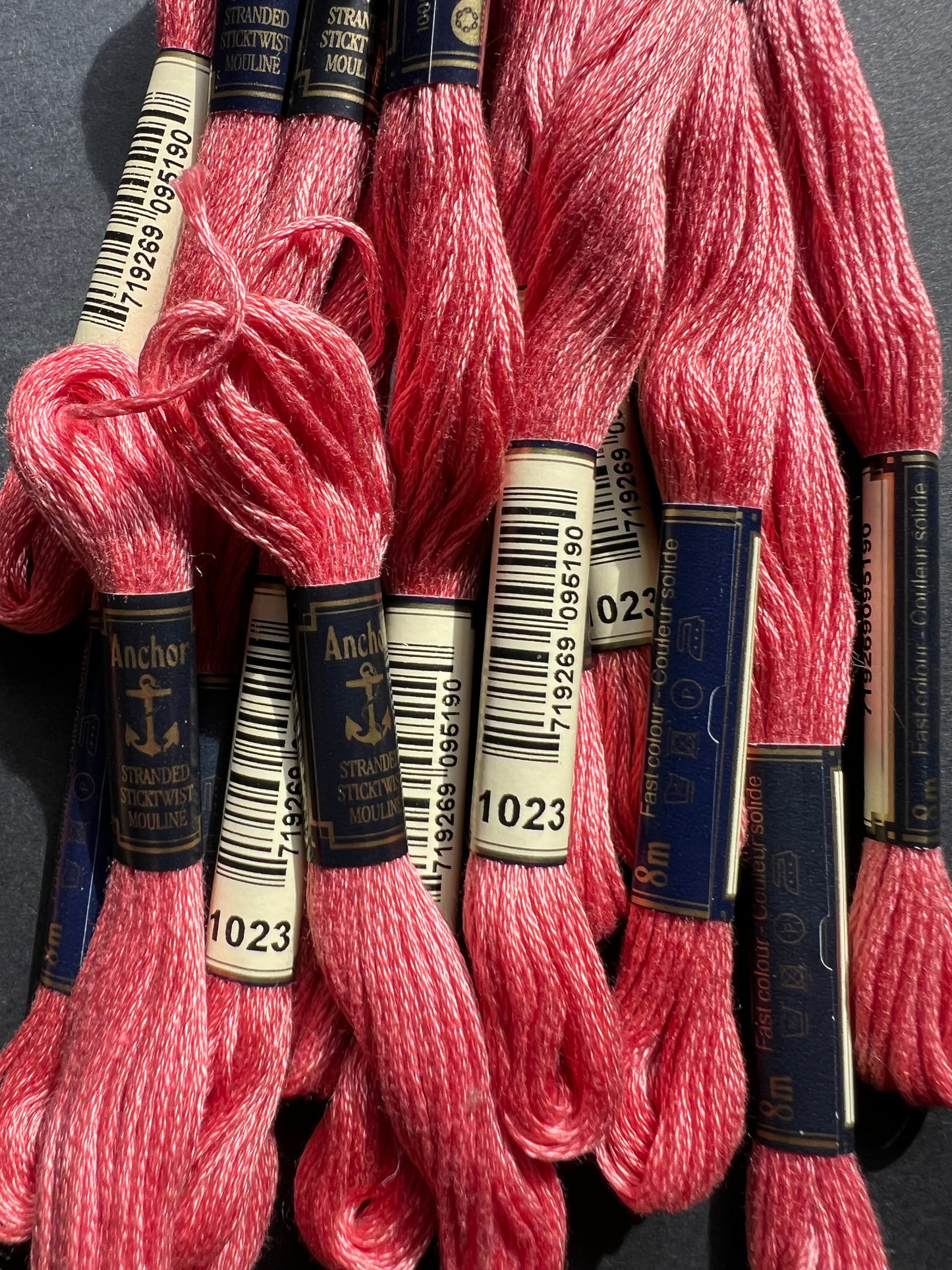 8m of ANCHOR 100% Cotton Embroidery Thread - Choice of 7 Pinks & Reds