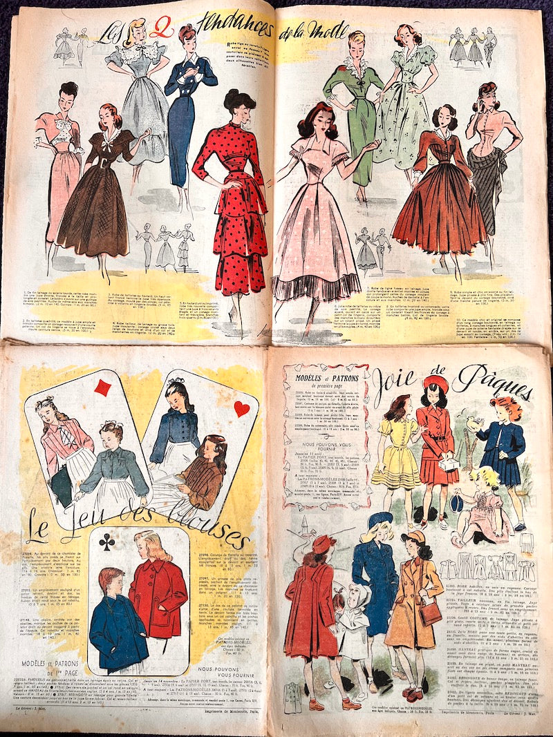 5 Copies of 1948 French Le Petit Echo de la Mode