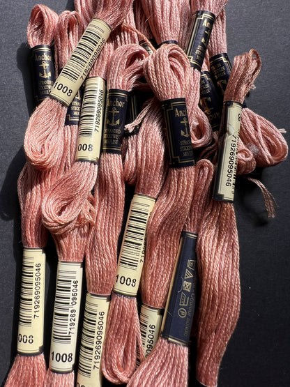 8m of ANCHOR 100% Cotton Embroidery Thread - Choice of 7 Pinks & Reds