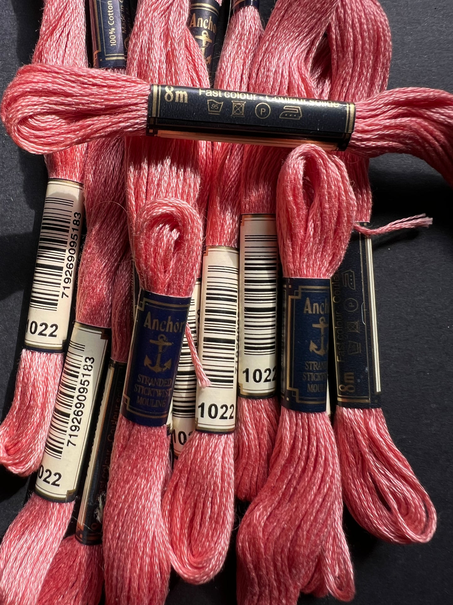 8m of ANCHOR 100% Cotton Embroidery Thread - Choice of 7 Pinks & Reds