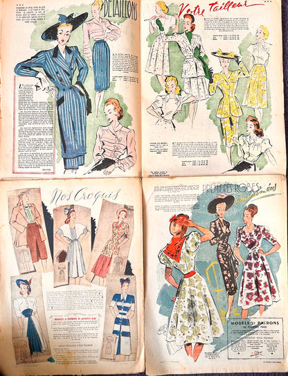 6 Part Copies of 1946/7 French Le Petit Echo de la Mode