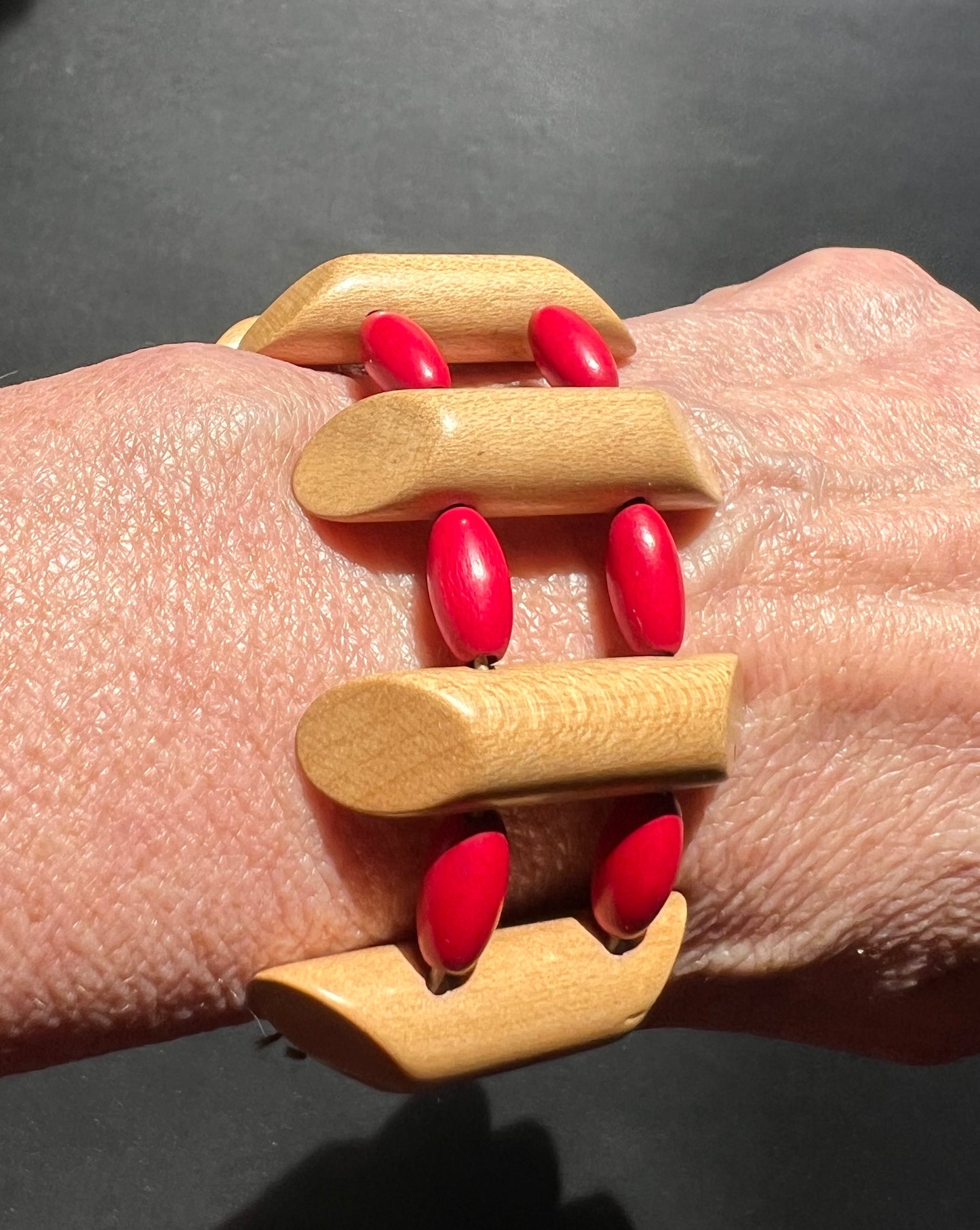 Satisfying Mid Century Wooden Bracelet