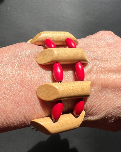 Satisfying Mid Century Wooden Bracelet
