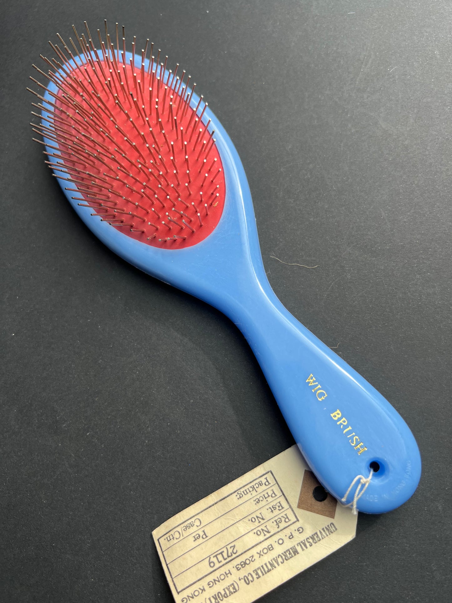 WIG BRUSH with Salesman's Sample Label Made in Hong Kong