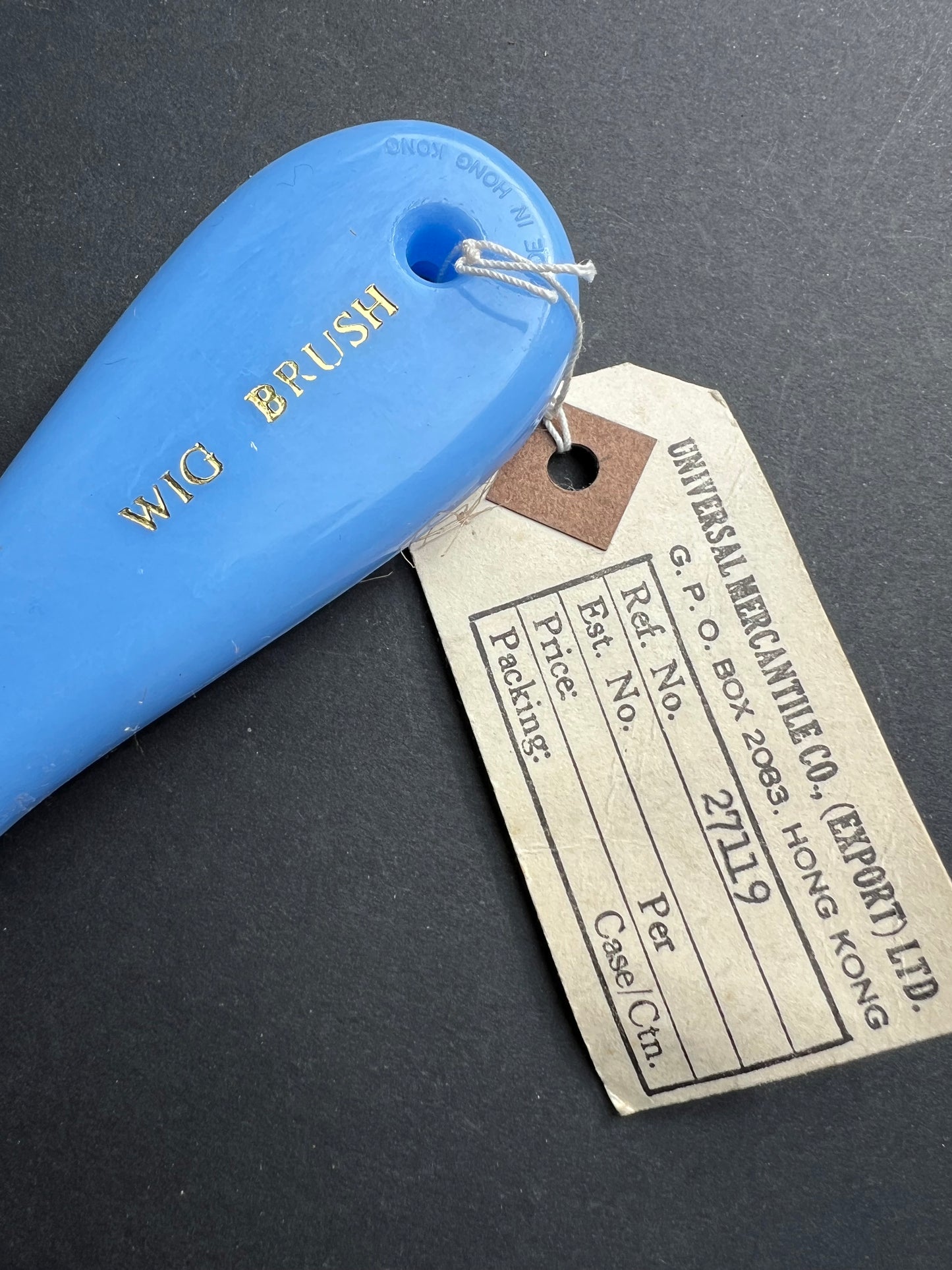 WIG BRUSH with Salesman's Sample Label Made in Hong Kong