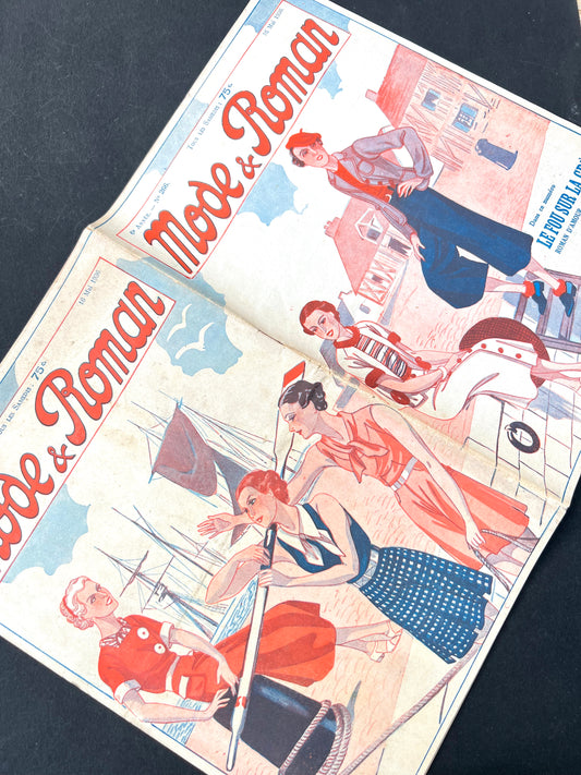 Summer Sailing Outfits on Cover of May 1936 French Magazine Mode & Roman