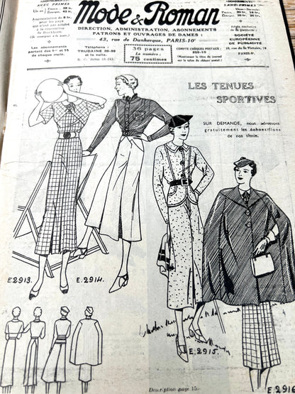 Summer Sailing Outfits on Cover of May 1936 French Magazine Mode & Roman