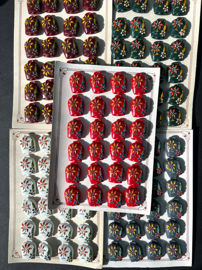 5 Sheets x 24 Charming Vintage Cowbell 2cm Buttons