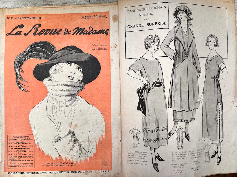 Glorious Hat on the Cover of September 1921 French Fashion Paper La Revue de Madame