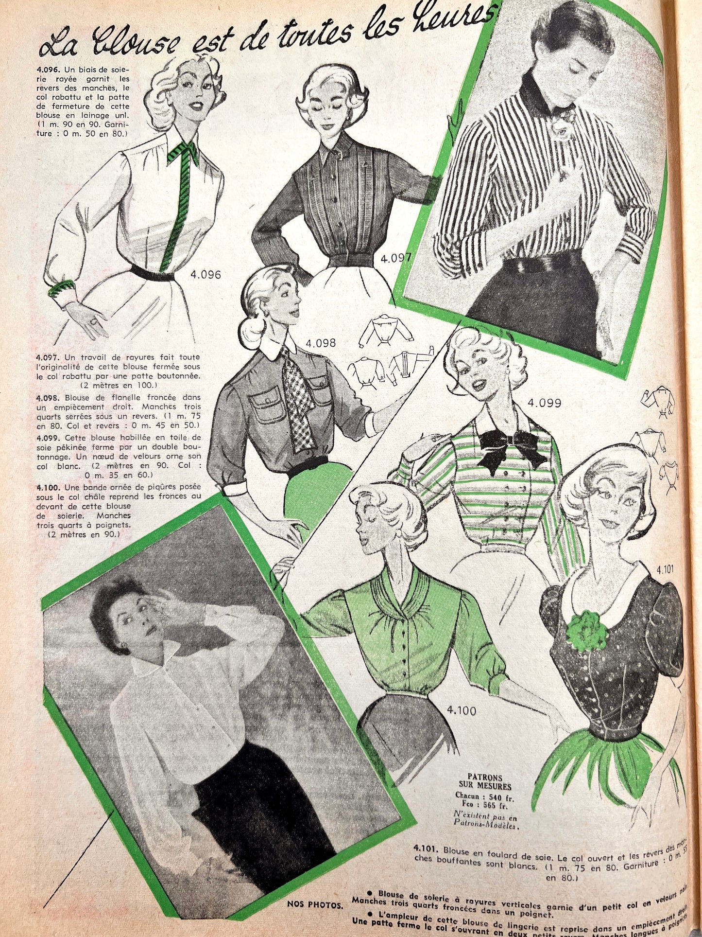 September 1954 French Fashion Paper Le Petit Echo de la Mode