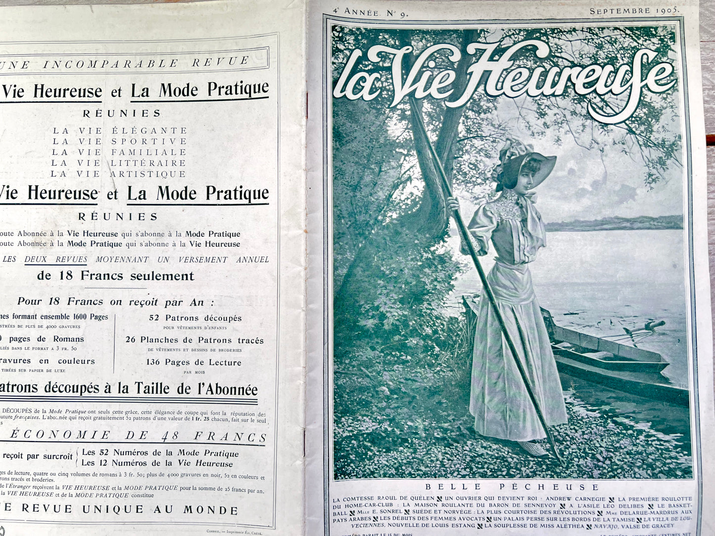 Fascinating September 1905 French Magazine La Vie Heureuse