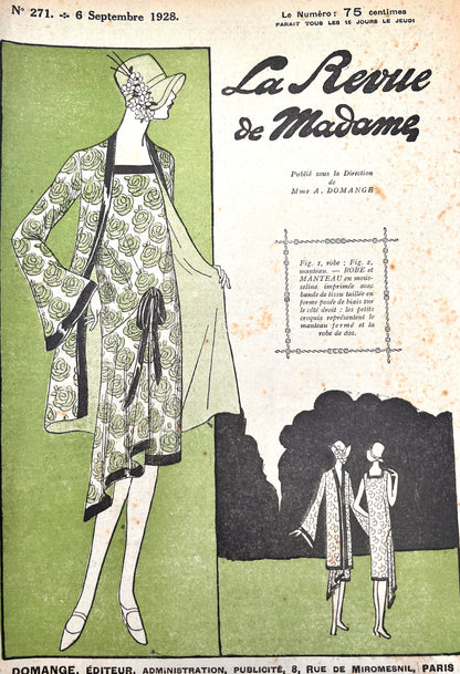 Lovely 1920s Fashions in this September 1928  La Revue de Madame