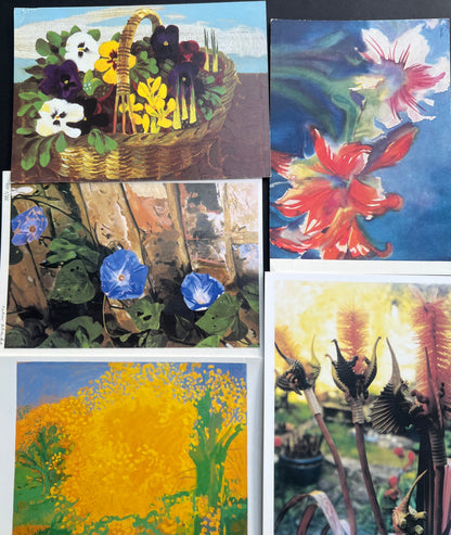 21 Art Postcards of Flowers.