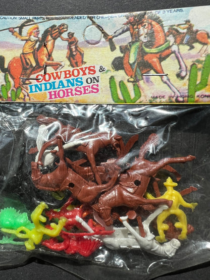 Little Vintage Packet of Cowboys & Indians On Horses