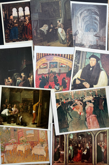 10 Art Postcards of People in Buildings