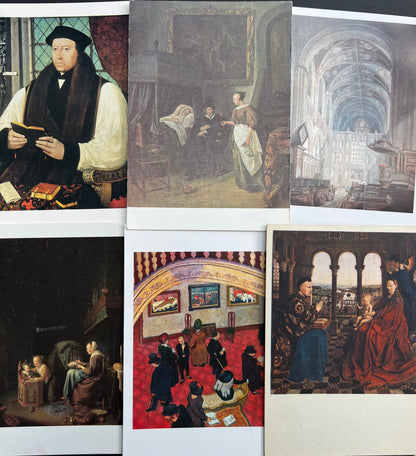 10 Art Postcards of People in Buildings