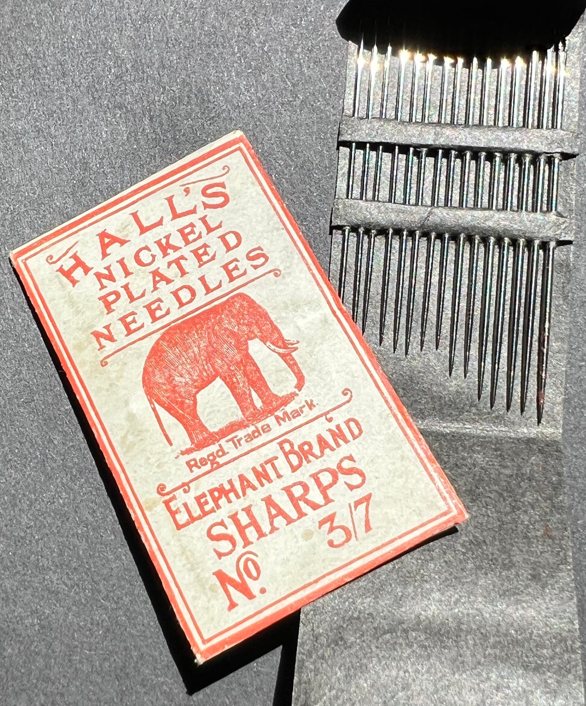Vintage Elephant Brand SHARPS 3/7,  15 Needles 3.5-4.5cm