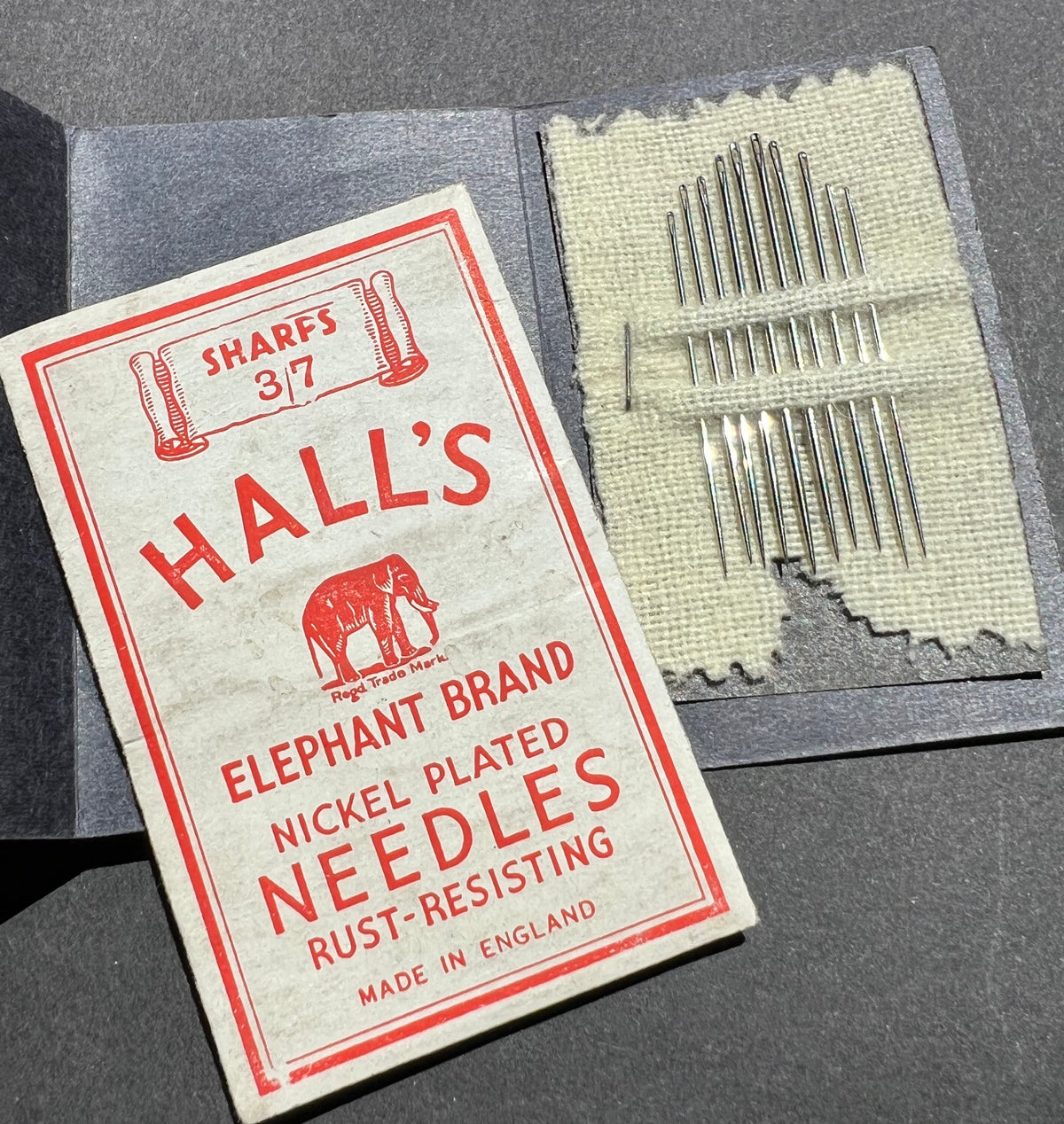 Vintage Elephant Brand SHARPS 3/7,  10 Needles 3.8-4.5cm