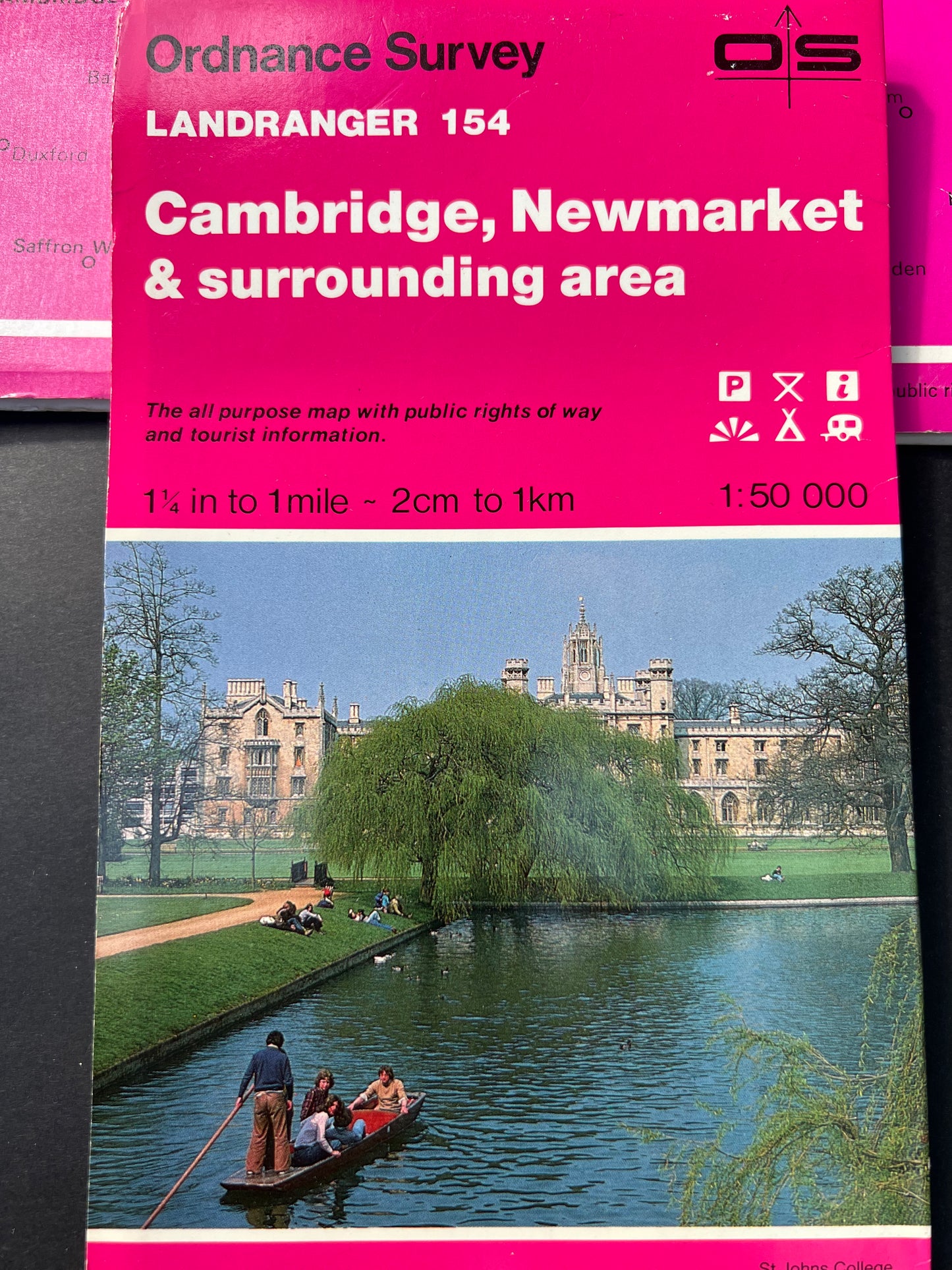 1970s + 80s Ordnance Survey Map of CAMBRIDGE & NEWMARKET 1.25" to 1 Mile