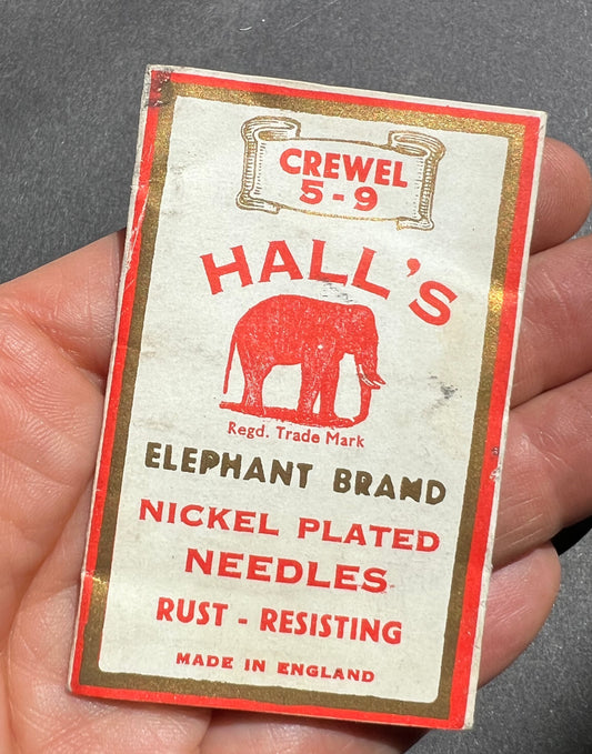 Vintage Elephant Brand CREWEL 5-9- 7 Large Eyed Needles 3.5-4.1cm