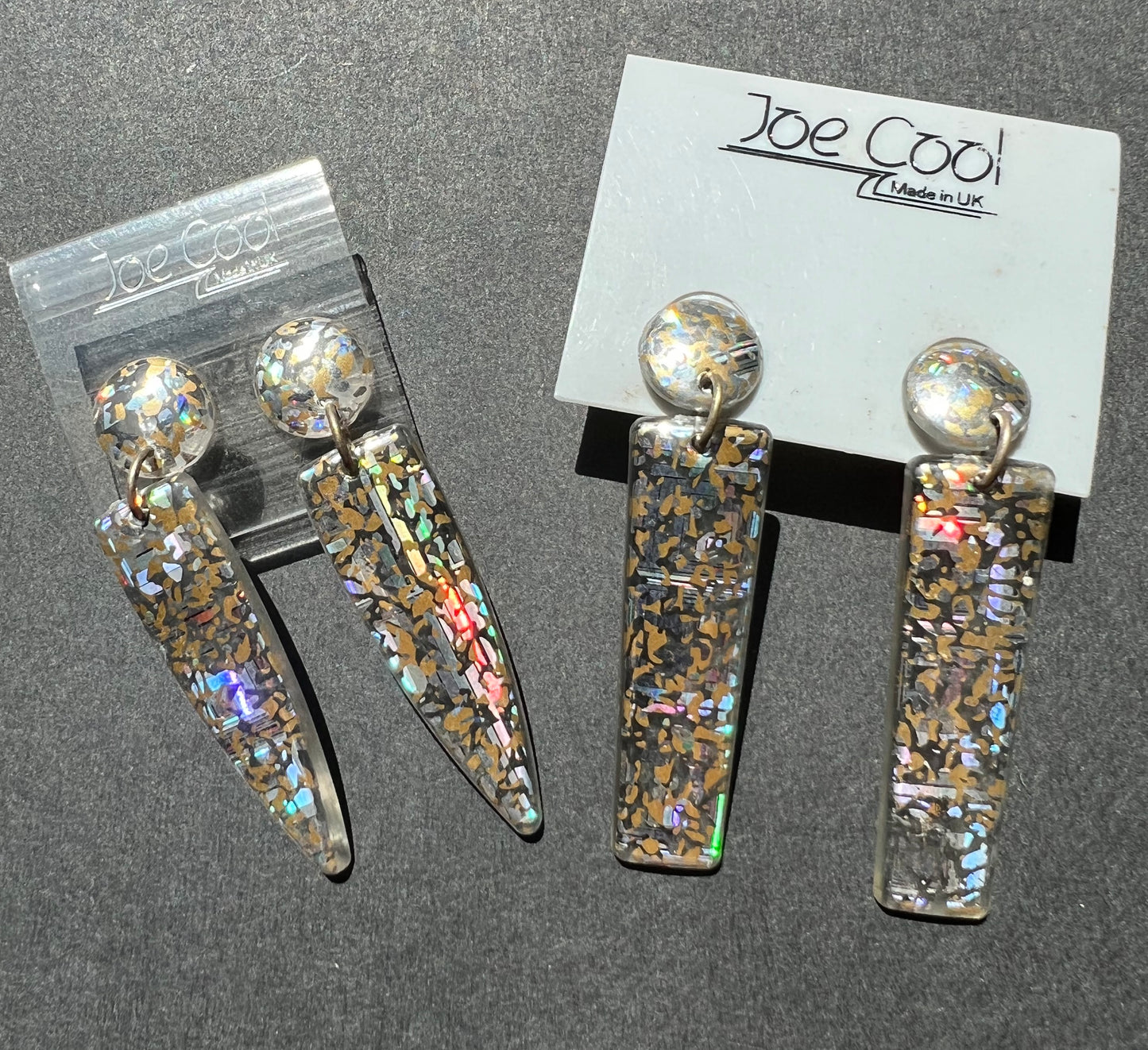 Genuine 1980s Glittery Perspex Earrings - Perfect for The Disco