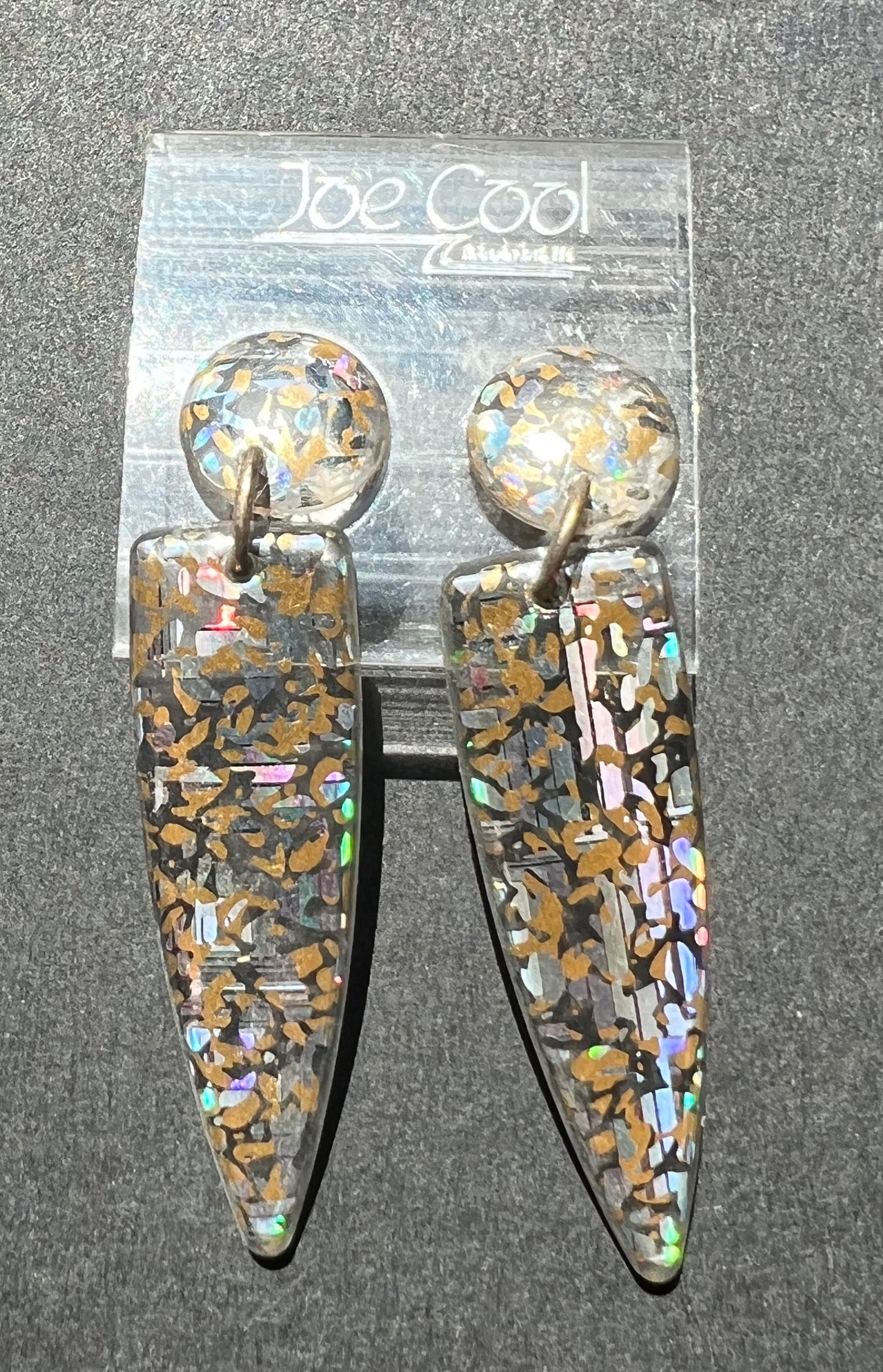 Genuine 1980s Glittery Perspex Earrings - Perfect for The Disco